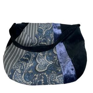 Koos Of Course! Vintage Mixed Fabric Velvet Tapestry Zippered‎ Shoulder Bag